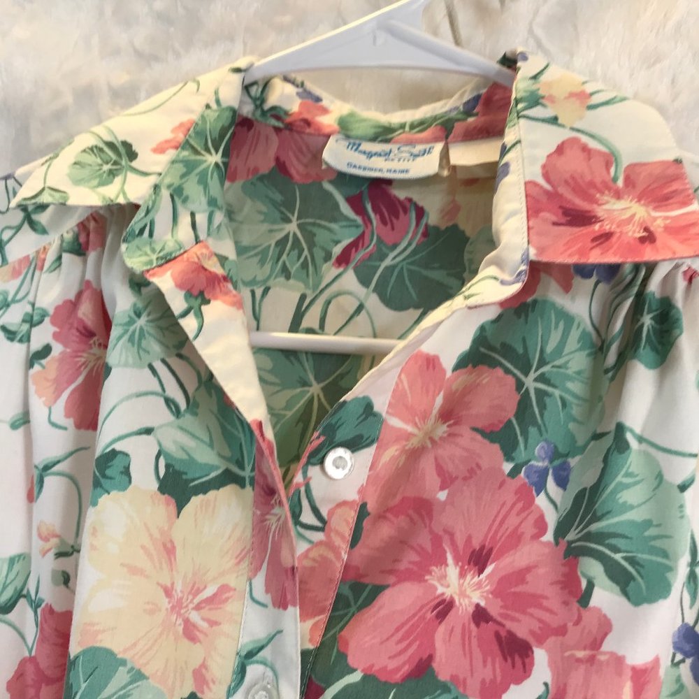 Vintage Classic 50' 60's Dress Morning Glory Print - Picture 8 of 11